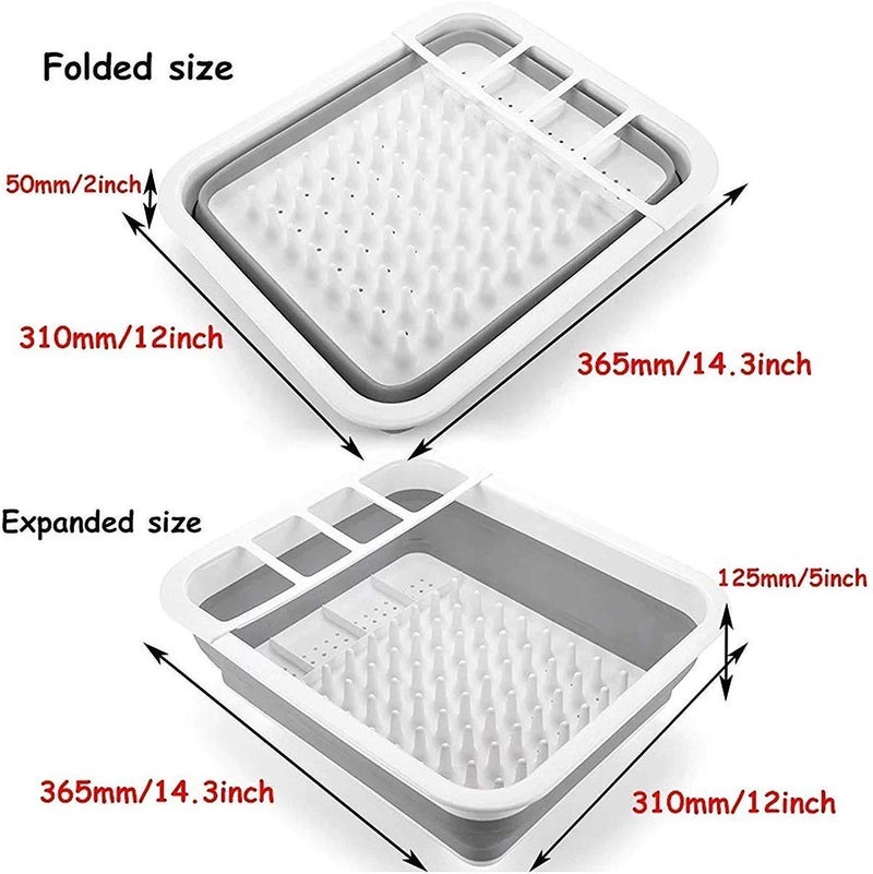 SIVI SIDDHI VINAYAK Creation Portable Collapsible Dish Drying Rack Dish Drainer Drying Rack for Kitchen Counter Dinnerware Organizer Over The Sink - Image 3