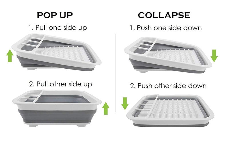 SIVI SIDDHI VINAYAK Creation Portable Collapsible Dish Drying Rack Dish Drainer Drying Rack for Kitchen Counter Dinnerware Organizer Over The Sink - Image 5