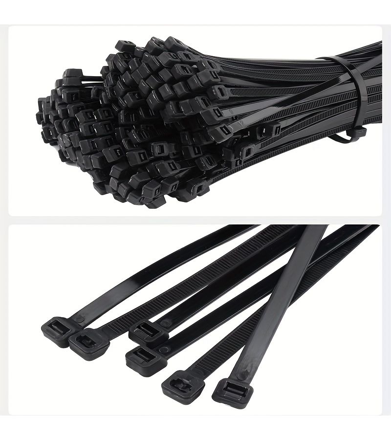 Black Self-Locking Zip Ties 120pcs 5x350mm for Cable Organizing - Image 1
