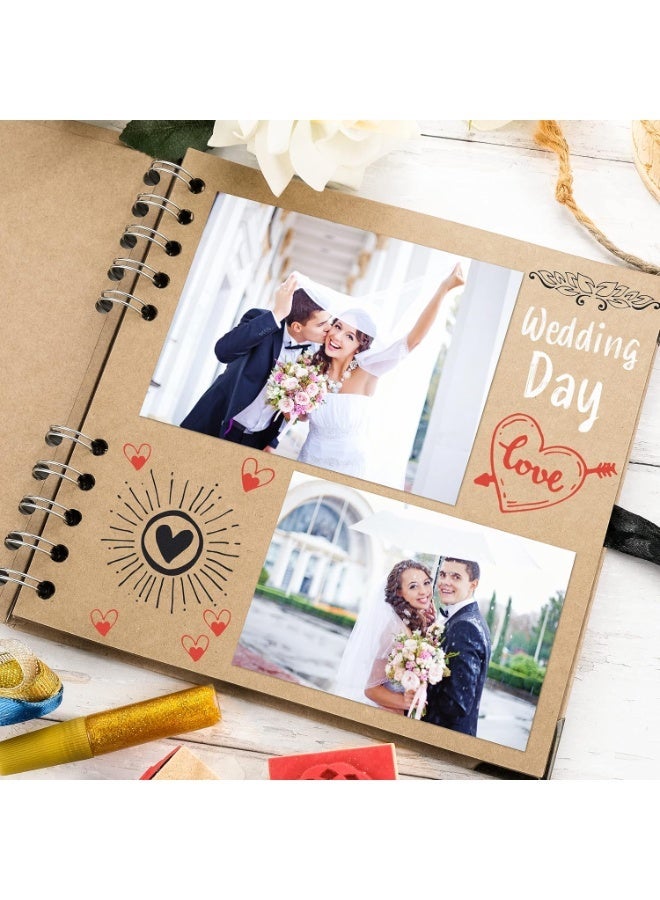 YelaJoy Scrapbook Album 60 Pages (8 X 8 Inch) Brown Thick 200gsm Kraft Paper, Photo Album Scrapbook, Memory Book - Ideal for Your Scrapbooking Albums Art & Craft Projects - Image 3