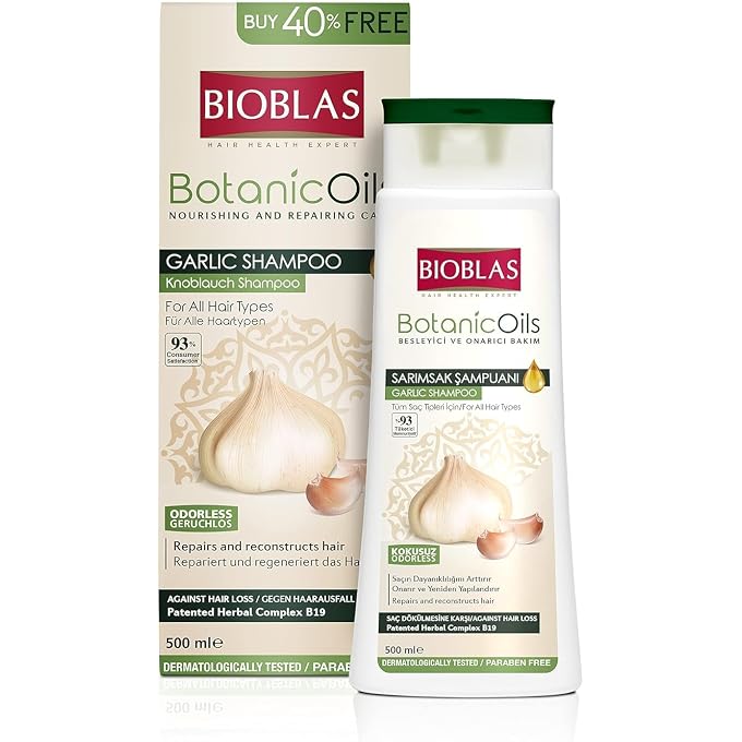 BIOBLAS Garlic Shampoo 500 ml Bioblas, Odourless, Anti Hair Loss Women and Men - Image 1