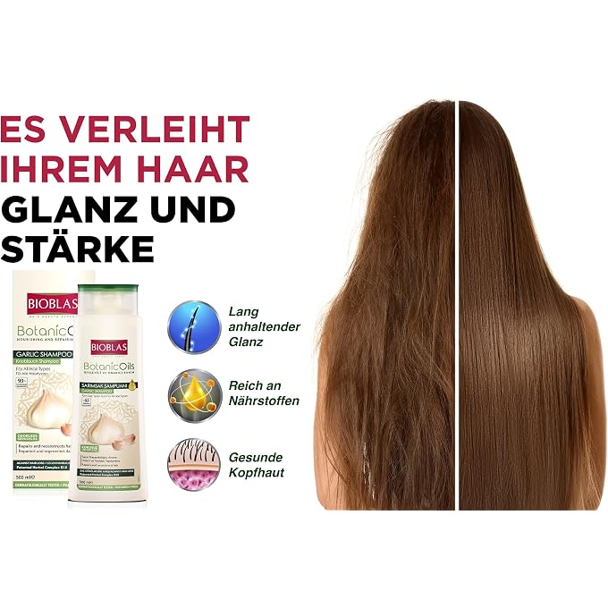 BIOBLAS Garlic Shampoo 500 ml Bioblas, Odourless, Anti Hair Loss Women and Men - Image 3