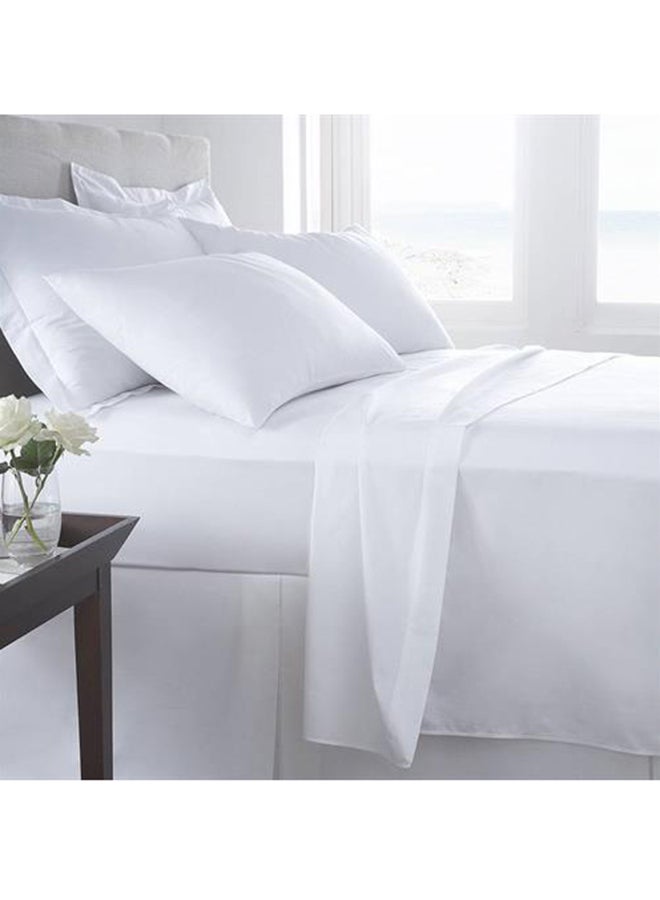 2-Piece 100% Cotton 180Tc Dyed Flat Sheet Set cotton White