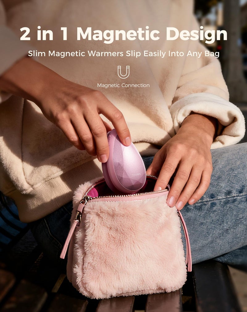 OCOOPA Women Rechargeable Hand Warmers 2 Pack, Portable, Stylish, Diamond-Shape Magnetic Electric Handwarmer, Reusable Pocket Heater, 2025 Tech Gifts for Christmas, Raynaud, Hiking, Camping, UT4 Rare - Image 3