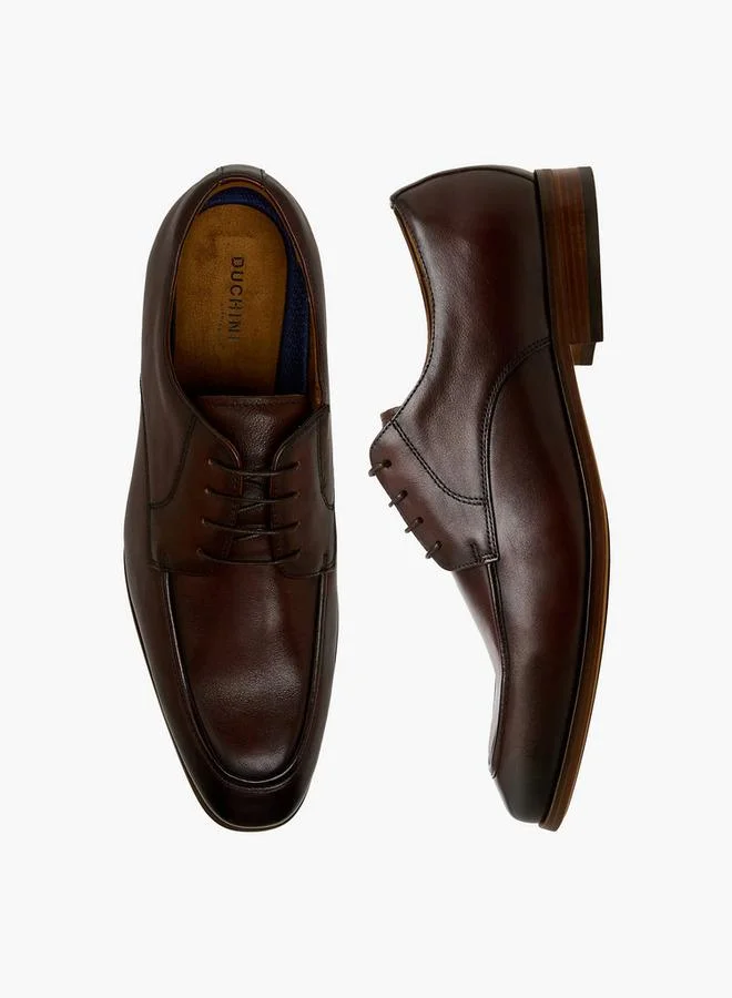 دوتشيني Men Lace-Up Leather Derby Shoes