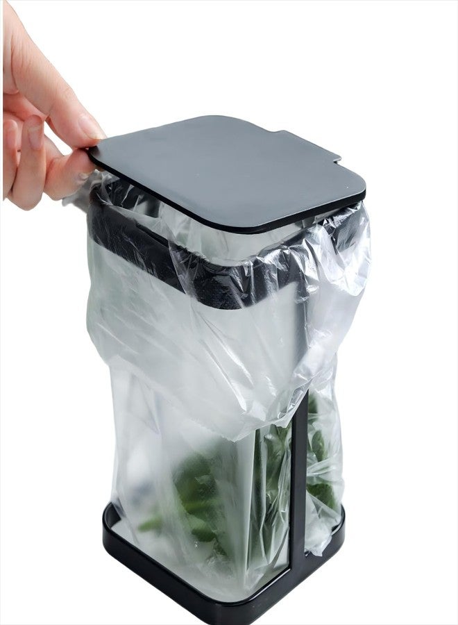 ZHQZZPH Metal Kitchen Trash Can | Countertop Bin with Lid Metal Countertop Trash Can Garbage Bag Holder for Home Kitchen - Image 1