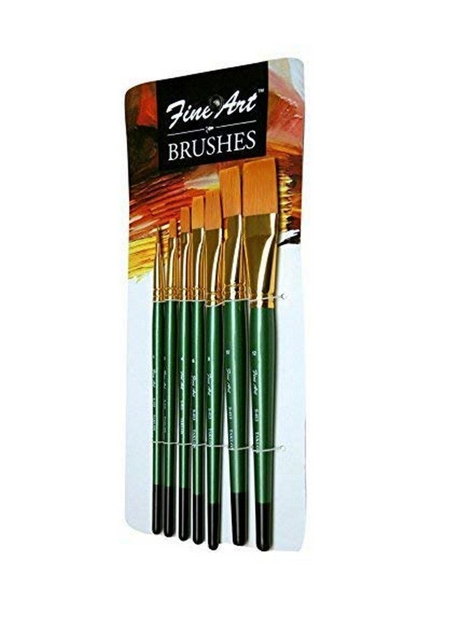 Fine Art Pidilite Fine Art, Paint Brushes, Flat Brushes for Painting, Set of 7, (Size: 1,2,3,4,5,6,8) - Image 1