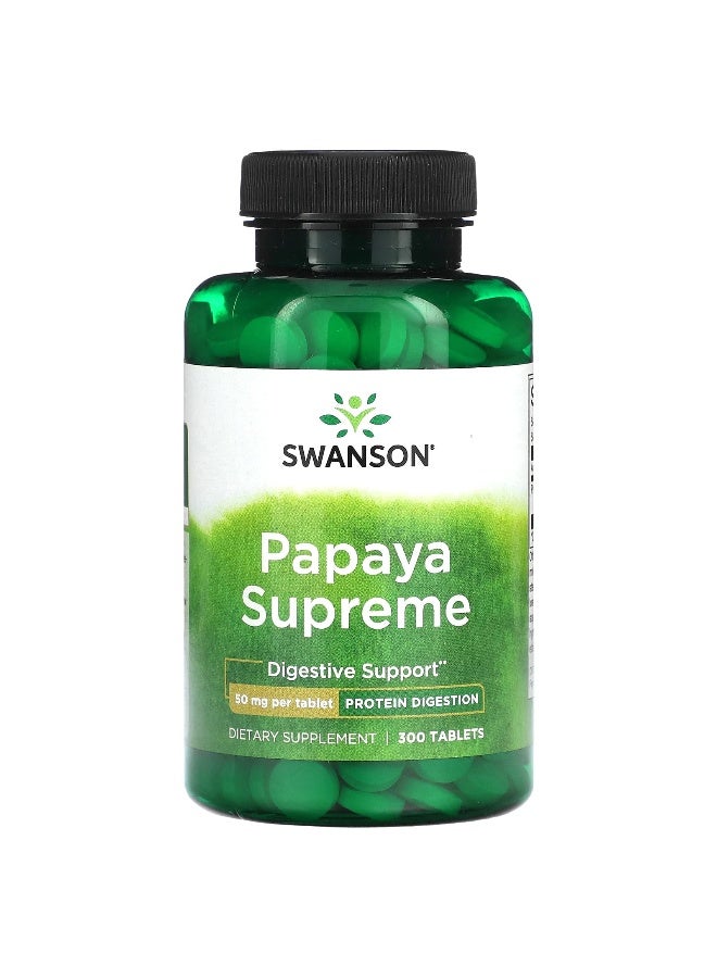 Swanson, Papaya Supreme , 50 mg , 300 Tablets - Image 1