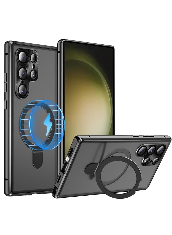 اس-توب جراب لهاتف Samsung Galaxy S23 Ultra 5G MagSafe مغناطيسي عالي الدقة مع حامل زجاجي مقسّى غير لامع - Image 1