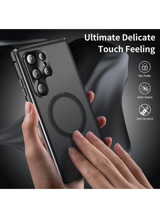 اس-توب جراب لهاتف Samsung Galaxy S23 Ultra 5G MagSafe مغناطيسي عالي الدقة مع حامل زجاجي مقسّى غير لامع - Image 3