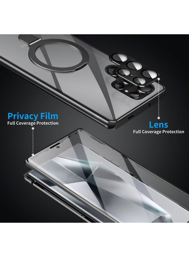 اس-توب جراب لهاتف Samsung Galaxy S23 Ultra 5G MagSafe مغناطيسي عالي الدقة مع حامل زجاجي مقسّى غير لامع - Image 4