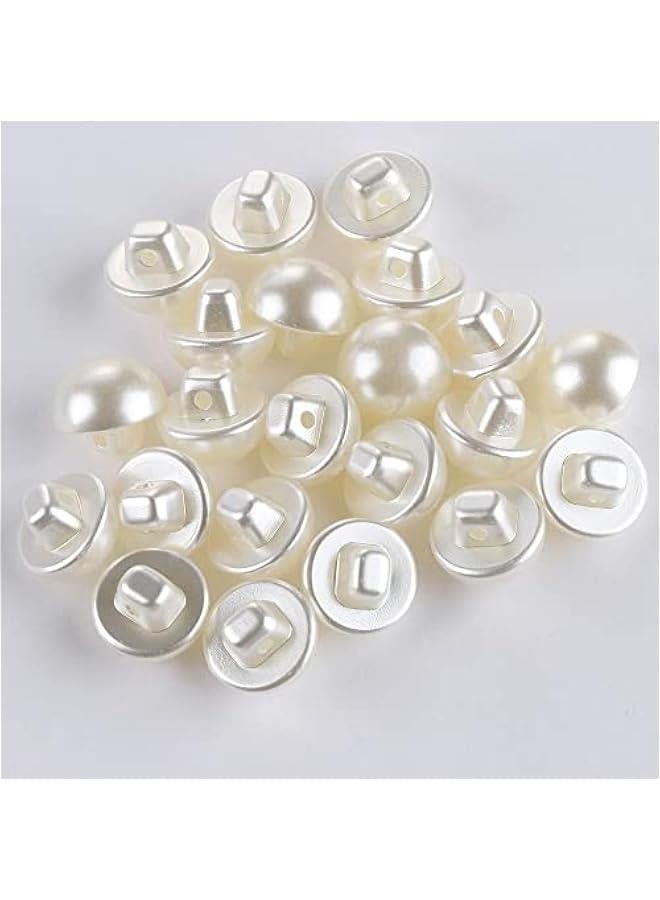 150Pcs 10mm Round Sewing Pearl ons Mushroom ons for Clothing Dress Accessories Garment Decorative DIY Crafts Tools(0.39inch,Beige)  - Image 5
