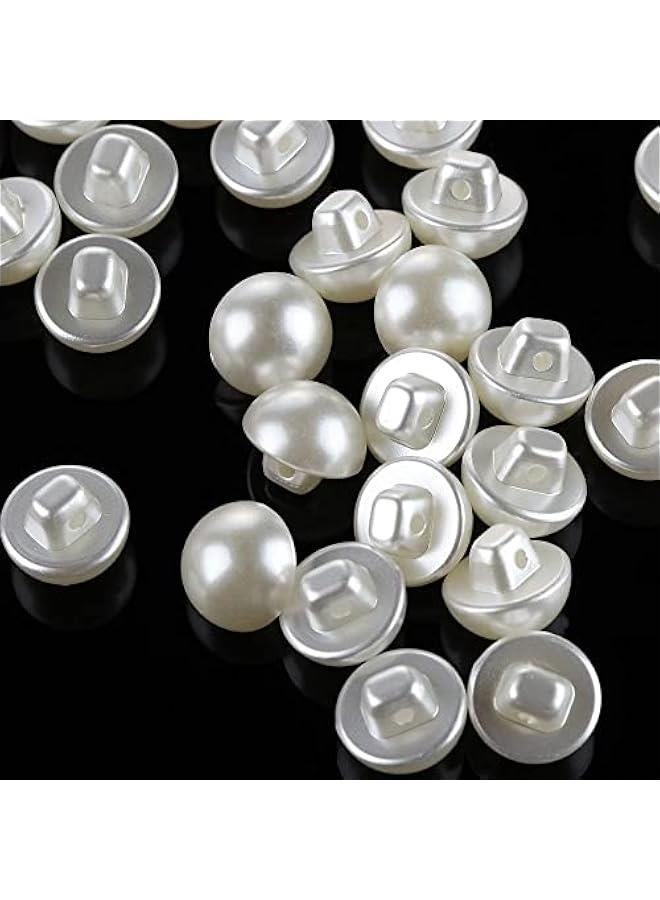 150Pcs 10mm Round Sewing Pearl ons Mushroom ons for Clothing Dress Accessories Garment Decorative DIY Crafts Tools(0.39inch,Beige)  - Image 2