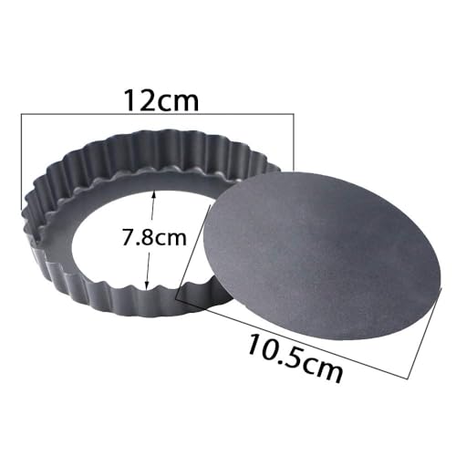 Hslife 6 Pack 5 Inch Mini Tart Pans with Removable Bottom, Nonstick Round Quiche Pan Heavy Duty Fluted Sides for Tartlets, Mousse Cakes, Dessert Baking - Image 2