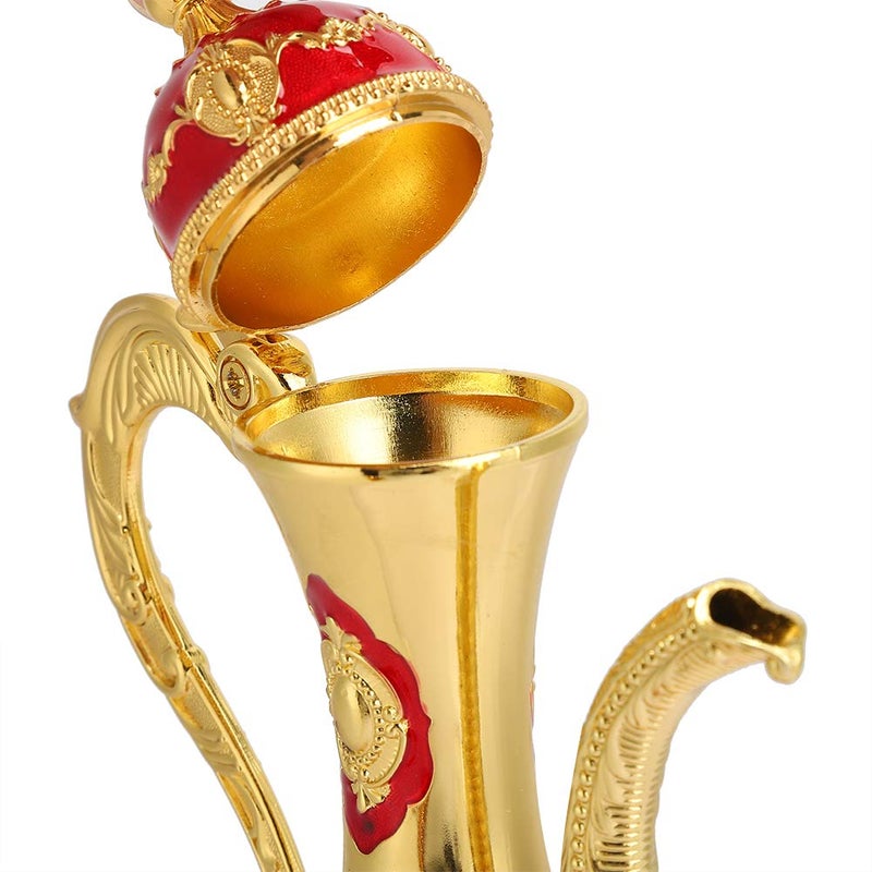 KUIDAMOS Turkish Tea Set,Vintage Turkish Coffee Sets Tea Sets For Women With Pot Tray And 6 Cups Turkish Coffee Cup Set Turkish Teapot European Style Turkish Coffee Pot Set For Home Decor,Small 8.46X5.11 Inch - Image 4