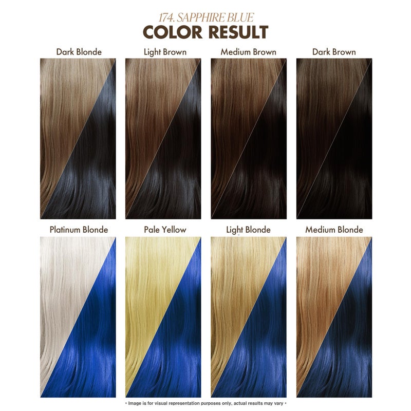 Adore Semi Permanent Hair Color (174 Sapphire Blue) | Vegan & Cruelty-Free Blue Hair Dye | No Ammonia, No Peroxide, No Alcohol | 4 Fl Oz (Pack of 1) - Image 3