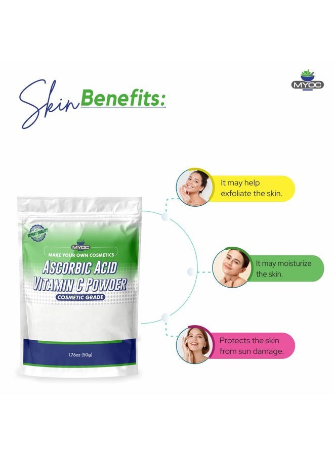 Myoc Ascorbic Acid Vitamin C Powder 50 Gm, Ascorbic Acid for Serum, Ascorbic Acid Powder for Cosmetic, Ascorbic Acid for Skin, Ascorbic Acid for Cleaning, Ascorbic Acid Powder for Pool Stain - Image 5