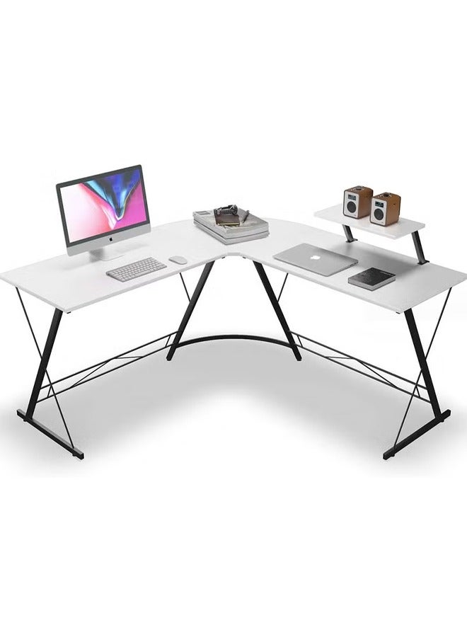 Cady One L-Shaped Desk Computer Corner Table 51 Inch Home Gaming Desk Office Writing Workstation With Large Monitor Stand Space-Saving Easy To Assemble 51X18.2X29.5 Inch Black - Image 2