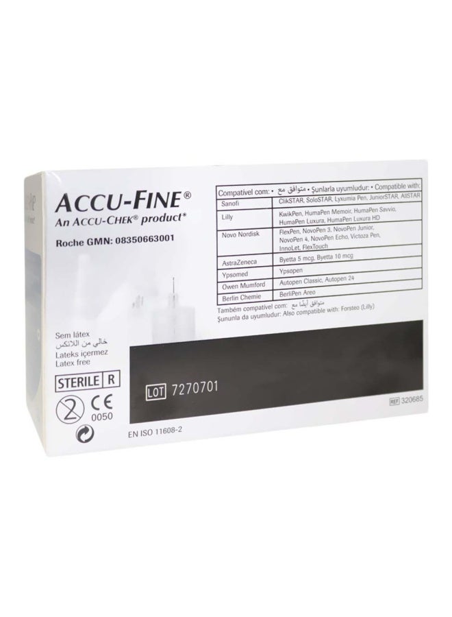 Accu-Fine إبر قلم الأنسولين المعقمة لمرضى السكري وتوصيل الأنسولين بدون ألم 32 ج X 4 مم، عبوة من 100 - Image 2