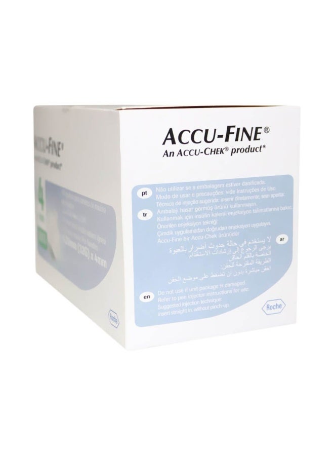 Accu-Fine إبر قلم الأنسولين المعقمة لمرضى السكري وتوصيل الأنسولين بدون ألم 32 ج X 4 مم، عبوة من 100 - Image 3