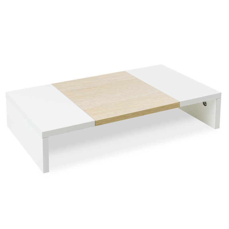 TEAMIX 20 Inch Monitor Stand Riser, Wooden Desktop Riser for TV/PC/Laptop/Printer, Cozy Monitor Riser with Storage, Laptop Shelf for Home Office - Image 1