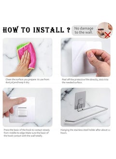ULTRAZON ULTRAZON Stainless Steel Toilet Paper Roll Holder with Magic Sticker Pad Toilet Paper Holder Tissue Holder Suitable for Kitchen and Bathroom Accessories Pack of 1  - Image 4