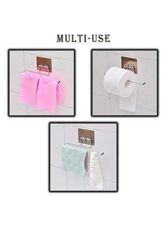 ULTRAZON ULTRAZON Stainless Steel Toilet Paper Roll Holder with Magic Sticker Pad Toilet Paper Holder Tissue Holder Suitable for Kitchen and Bathroom Accessories Pack of 1  - Image 3