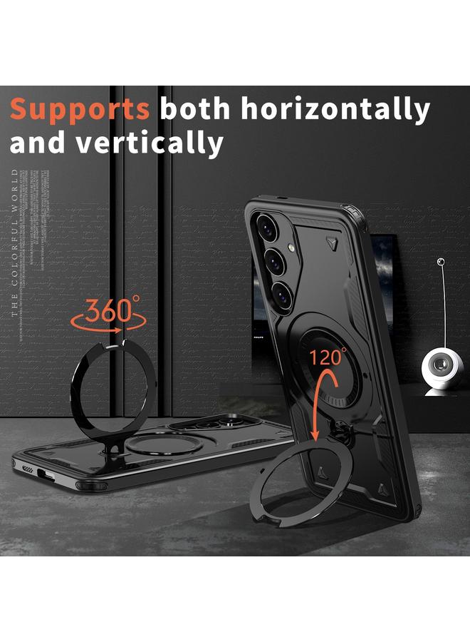 اس-توب جراب لهاتف Samsung Galaxy S24 5G PC Hybrid TPU Armor MagSafe Ring Holder جراب هاتف - Image 2