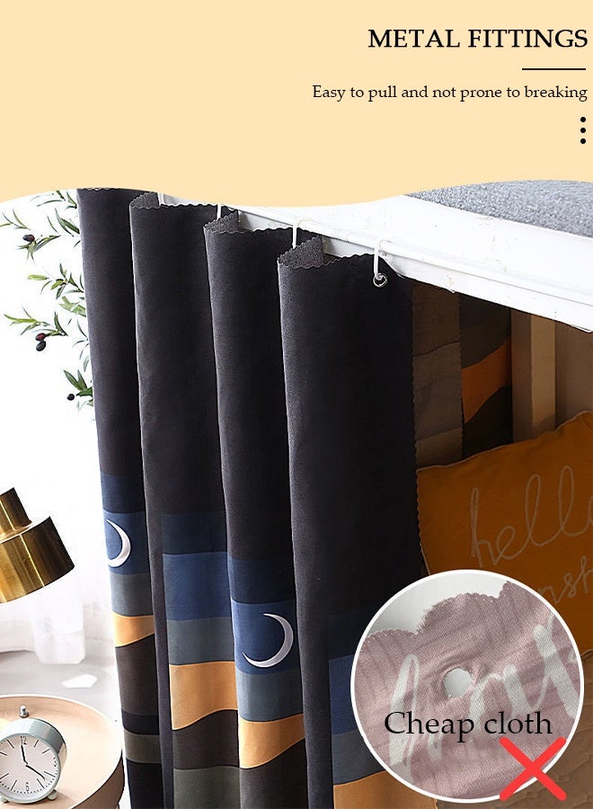 DUNISO Blackout Bottom Bunk Bed Curtains Dormitory Room Lightproof Decorative Roommate Privacy Cover Canopy Photo Background Decor Backdrop Blackout Curtain 2 Panels - Image 3
