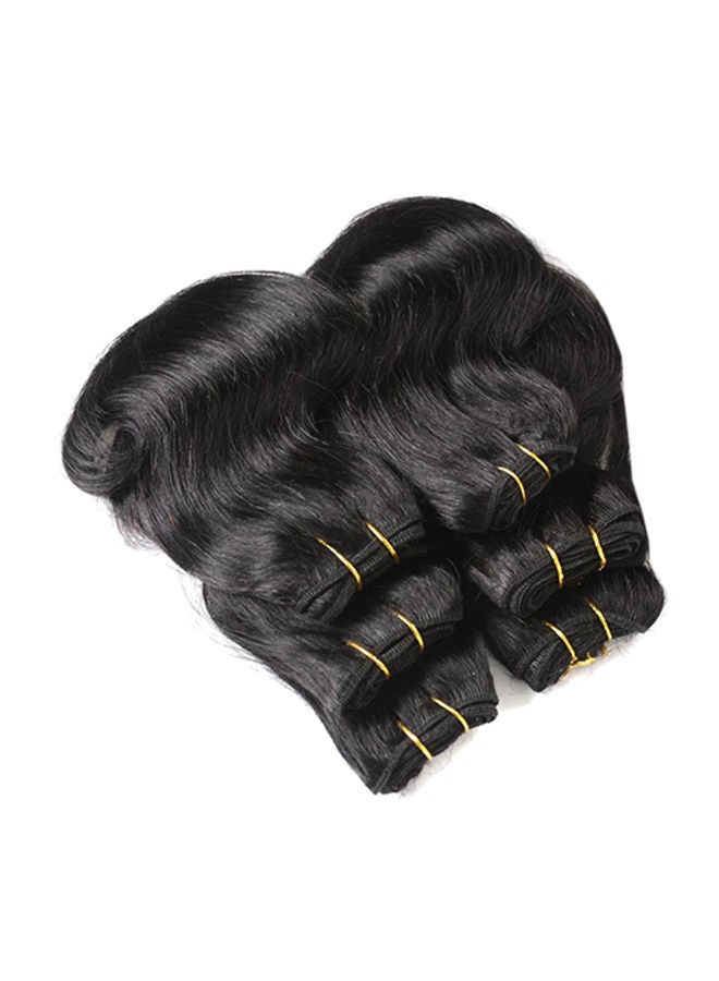 نيبمينينت مجموعة وصلات شعر طبيعي مموجة وقصيرة مع رباط للتثبيت من 6 قطع أسود 8بوصة - Image 1