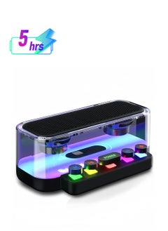 Generic 5.0 Wireless Bluetooth Speaker, Wireless Electronic Sports Gaming Speaker with Ambient RGB Light, 2400mAh 5+ Hours Play Time, Portable Bluetooth Speaker Suitable for Outdoor and Indoor, Black/Clear  - Image 1