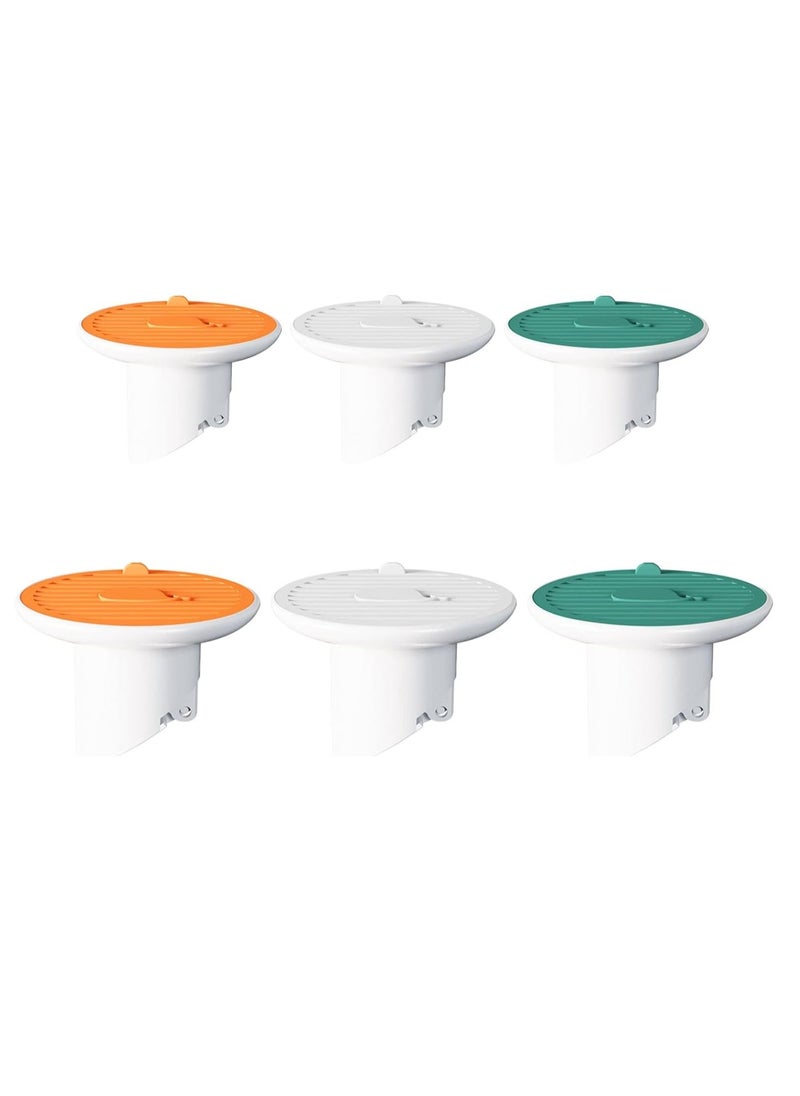 6 Pcs Orange One Way Drain Valve, Bathroom Universal Drain Stopper Deodorant Floor Drain Cover Filter Shower Hair Catcher Anti Clogging Drain Mesh Hair Stopper for Shower Drain Bathtub - Image 1