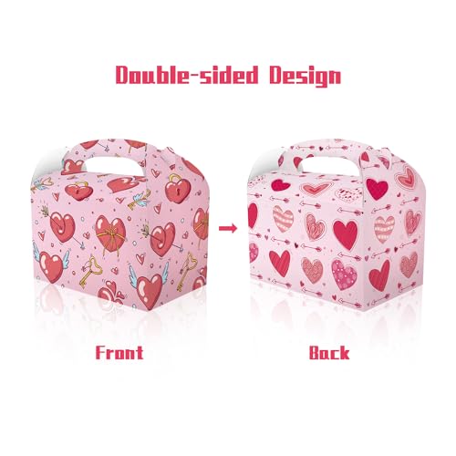 CPTBAG 12 Pack Valentine's Day Party Favors Boxes Valentine's Day Candy Goodie Love Heart Boxes Gift Treat Boxes for Valentines Day Mothers Day,Anniversary Wedding Party Decorations - Image 4