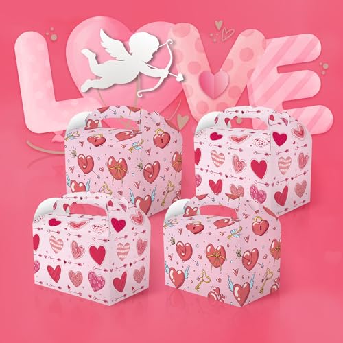 CPTBAG 12 Pack Valentine's Day Party Favors Boxes Valentine's Day Candy Goodie Love Heart Boxes Gift Treat Boxes for Valentines Day Mothers Day,Anniversary Wedding Party Decorations - Image 5