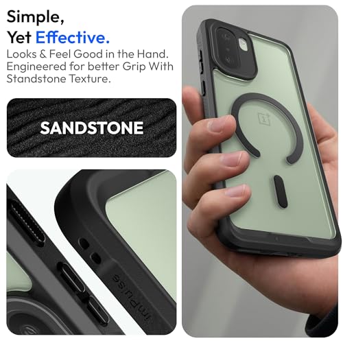 KAPAVER Mag-X Sandstone Case for OnePlus 15R MagSafe, Magnetic | OnePlus 15R Back Cover (Mag-X Black) - Image 3