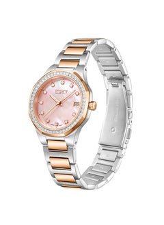 ECSTACY Ecstacy Women's GM10 Movement Watch, Analog Display and Stainless Steel Strap - E23511-KBKMP, Two Tone Rose Gold  - Image 2