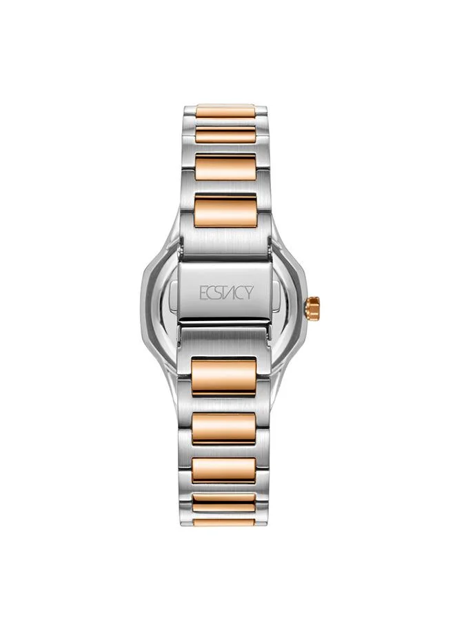 ECSTACY Ecstacy Women's GM10 Movement Watch, Analog Display and Stainless Steel Strap - E23511-KBKMP, Two Tone Rose Gold
