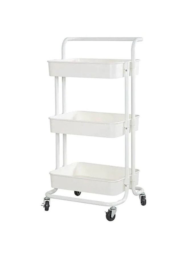 BLOOMING TIME - 3-Tier Rolling Utility Cart Trolley Cart Multifunction Storage Shelves with Utility Handle and Wheels - Image 1