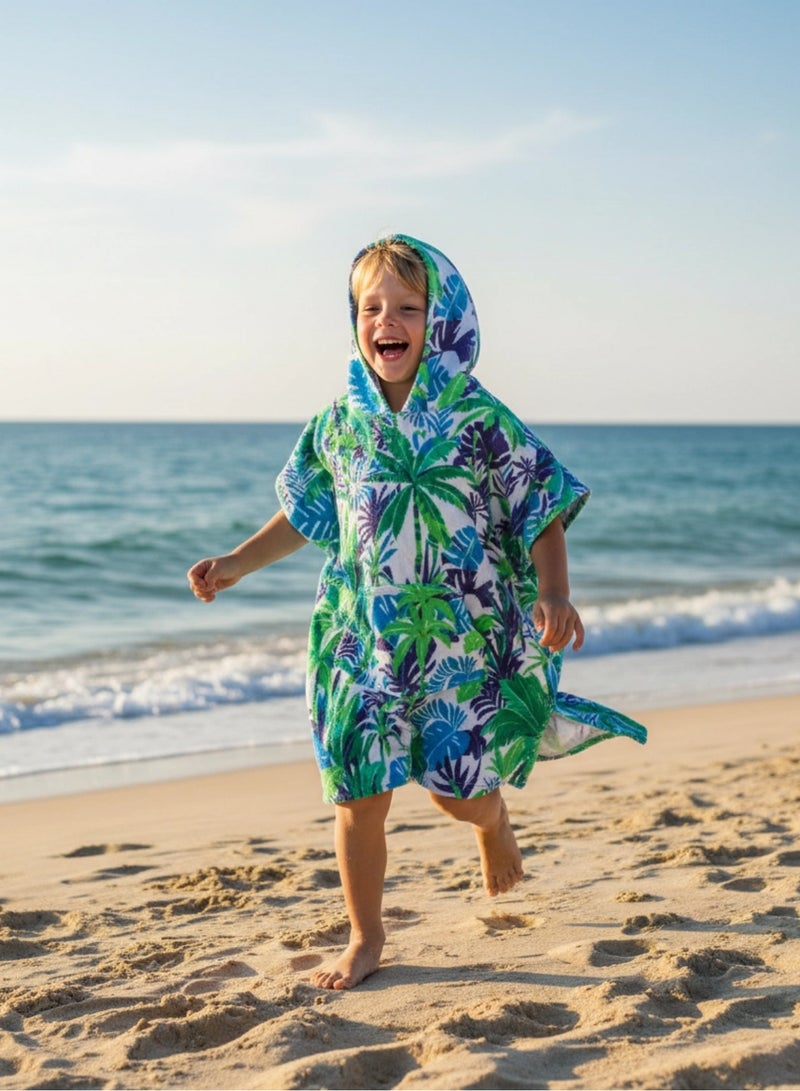 Pearl Coast International Kids Poncho Towel Hooded Pack of 2 – Quick Dry Microfiber Beach Changing Robe for Boys & Girls, Soft Absorbent Swim Cover Up - Image 4