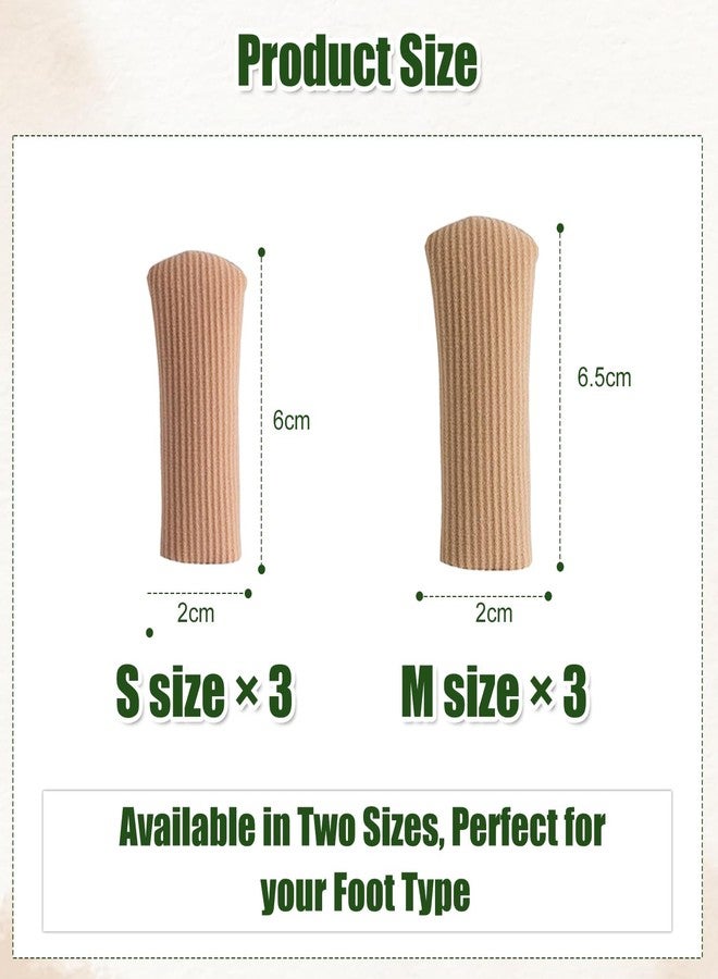 Flavizo 6pcs Fiber Toe Caps for Pain Relief, Soft Comfort, Anti-Friction Protection Breathable | Washable | Reusable | Multiple Sizes | for Women & Men - Image 2