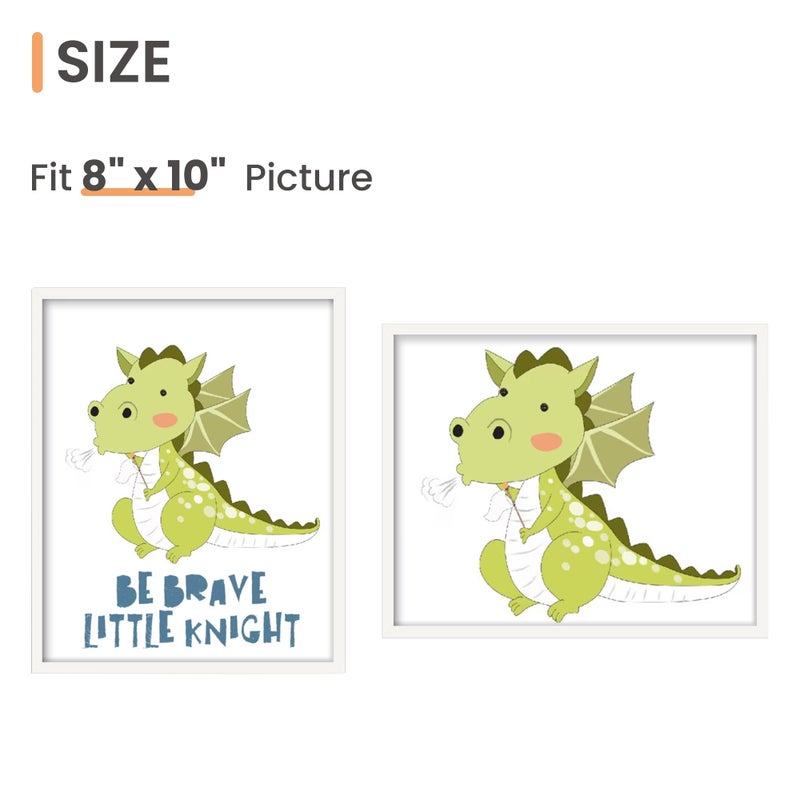 أبس سيمبلز upsimples 8x10 مجموعة إطار الصورة مجموعة من 3 مصنوعة من زجاج عالي الوضوح لمدة 8 × 10 إطارات بيضاء الجدار وشاشة الطاولة إطار صورة حدودية رقيقة للمنزل د؟ - Image 4