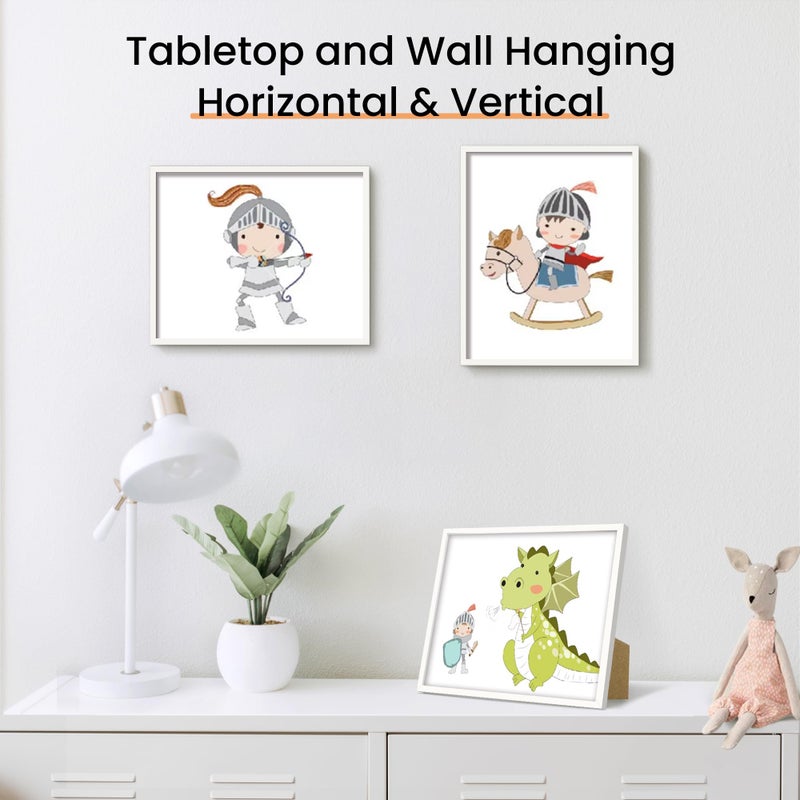 أبس سيمبلز upsimples 8x10 مجموعة إطار الصورة مجموعة من 3 مصنوعة من زجاج عالي الوضوح لمدة 8 × 10 إطارات بيضاء الجدار وشاشة الطاولة إطار صورة حدودية رقيقة للمنزل د؟ - Image 5