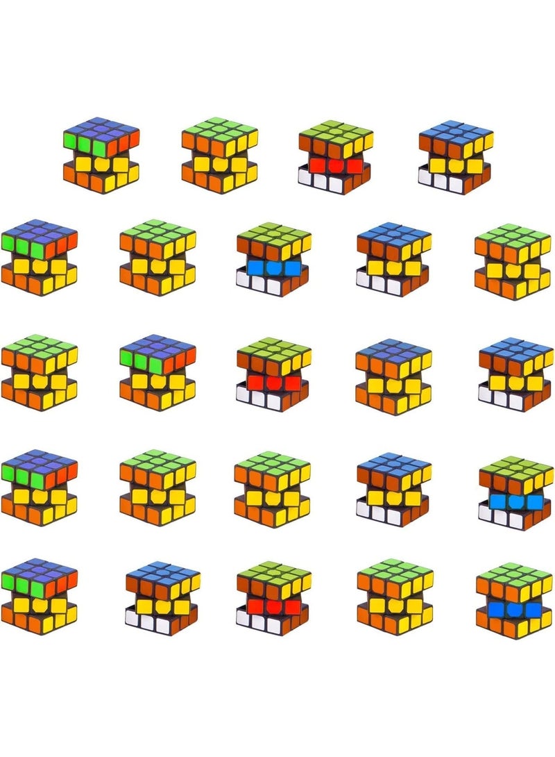 3x3 Mini Cubes Bulk 24 Pack, 1.18 inch Puzzle, Party Favors for Kids, Small Prizes, Little Fidget Toys for Goodie Bags Gift Bags - Image 1