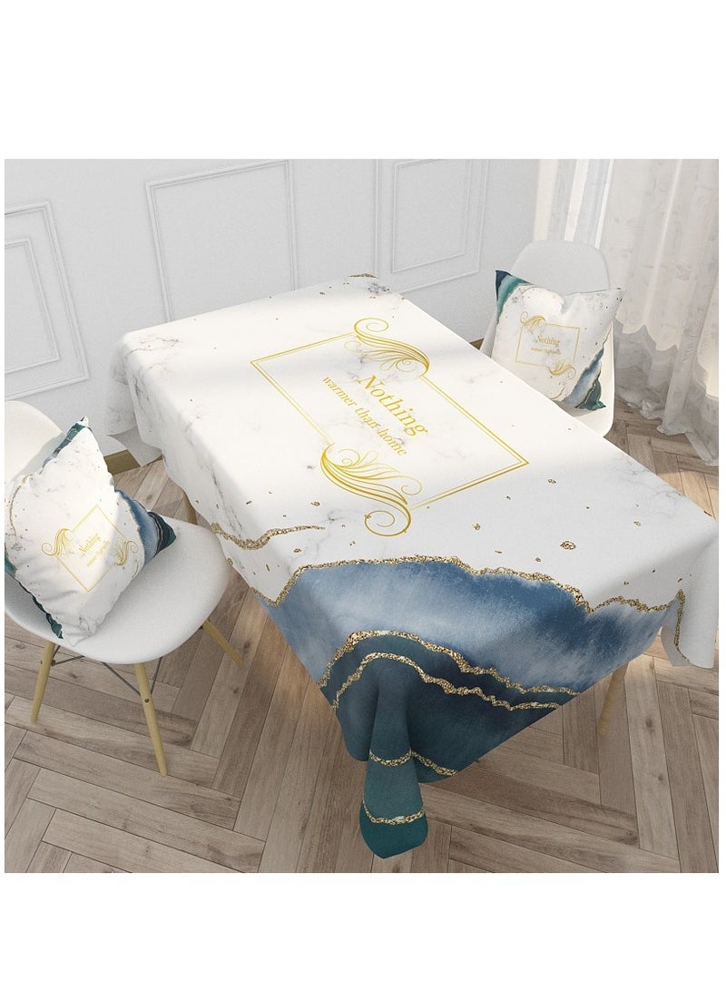 1-Piece Printed Waterproof Cotton and Linen Tablecloth 100*160CM - Image 1