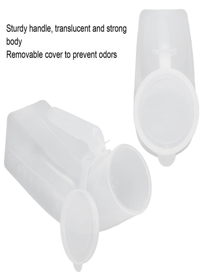 Brrnoo Portable Urinals for Men, 1000ml Large Capacity Male Urine Bottle Spill Proof Elderly Urine Bottle with Removable Cover Lid, Plastic Male Pee Bottle for Incontinence - Image 3