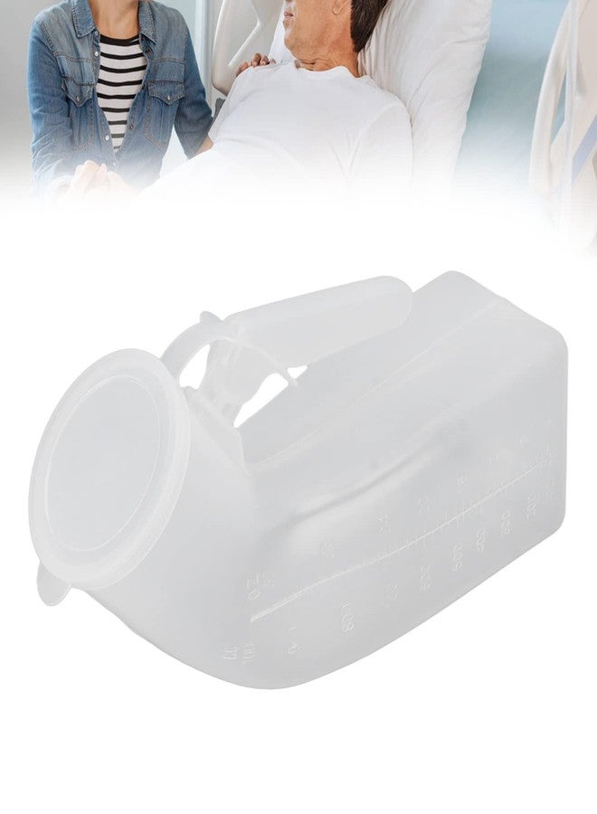 Brrnoo Portable Urinals for Men, 1000ml Large Capacity Male Urine Bottle Spill Proof Elderly Urine Bottle with Removable Cover Lid, Plastic Male Pee Bottle for Incontinence - Image 2