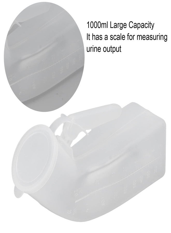 Brrnoo Portable Urinals for Men, 1000ml Large Capacity Male Urine Bottle Spill Proof Elderly Urine Bottle with Removable Cover Lid, Plastic Male Pee Bottle for Incontinence - Image 4