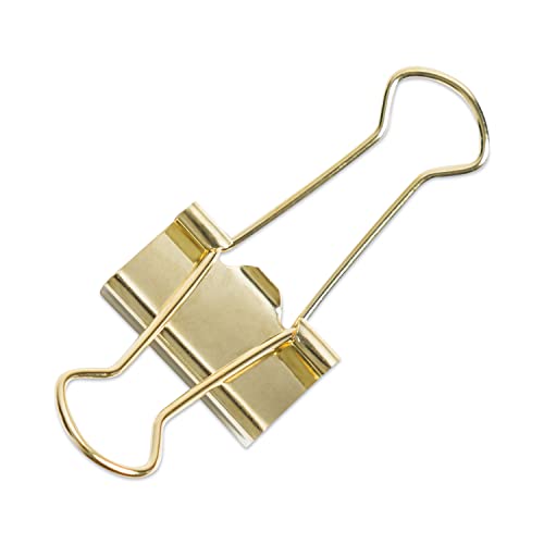 U Brands Small Binder Clips, Metallic Gold, Office Organization Supplies, 19mm, 72 Count - Image 2