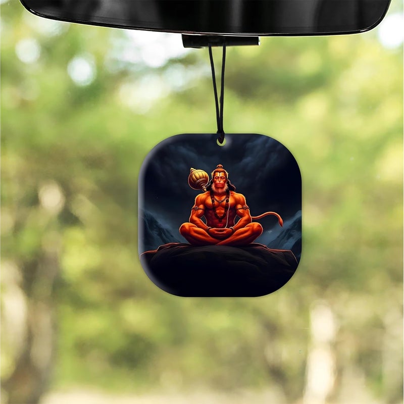 DECOCRU Lord Hanuman Ji Car Ornament | Acrylic Car Hanging | Accessory for Good Luck & Blessing During Travel | Hanuman Front & Rear Mirror - Image 1