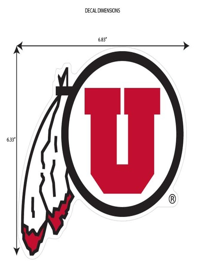 سيسكيو ملصق سيارة Siskiyou Sports NCAA Utah Utes مقاس 8 بوصات، مقاس واحد، ألوان الفريق - Image 3